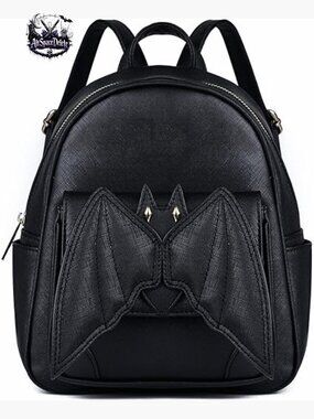 Mini Bat Backpack With Wings, Faux Leather Daypack For Women Travel